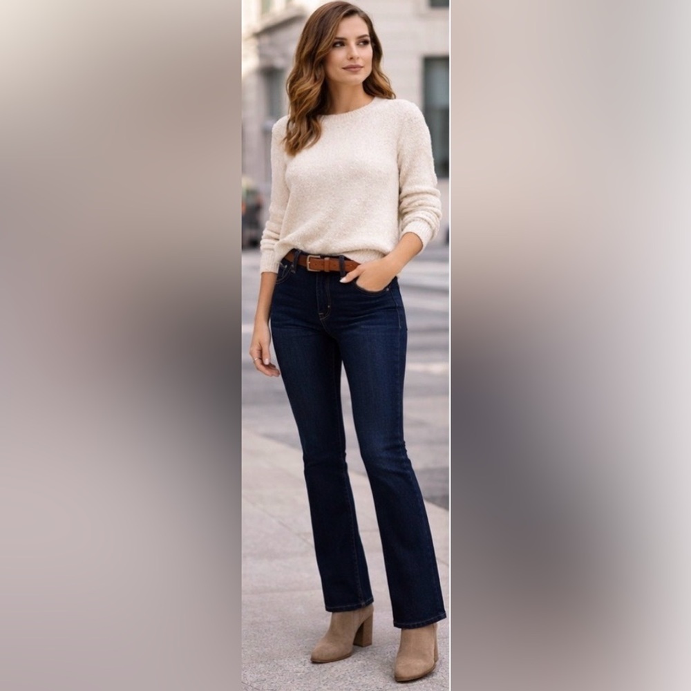 Guess Petite Brittany Bootcut Jeans Dark Wash NWT-31 petite‎